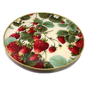 Mid Century Serving Tray strawberry 12"  England Cottage Core Country Keswick